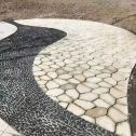 随州 黄金麻冰裂纹地铺石工地铺装案例