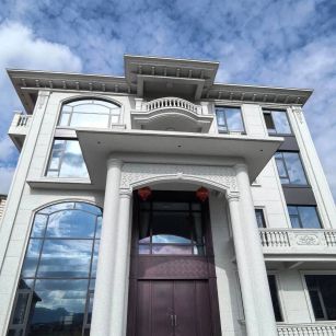 随州白麻别墅外墙干挂石材效果示例