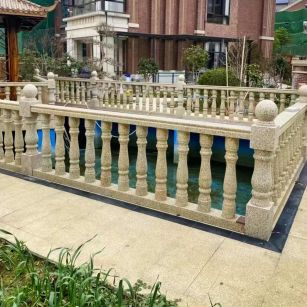 随州黄金麻花岗岩石材栏杆，扶手，将军柱，花瓶柱