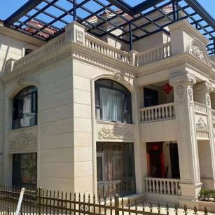 随州 黄金麻花岗岩荔枝面别墅外墙干挂