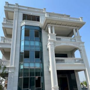 随州 白麻花岗岩别墅外墙干挂效果展示