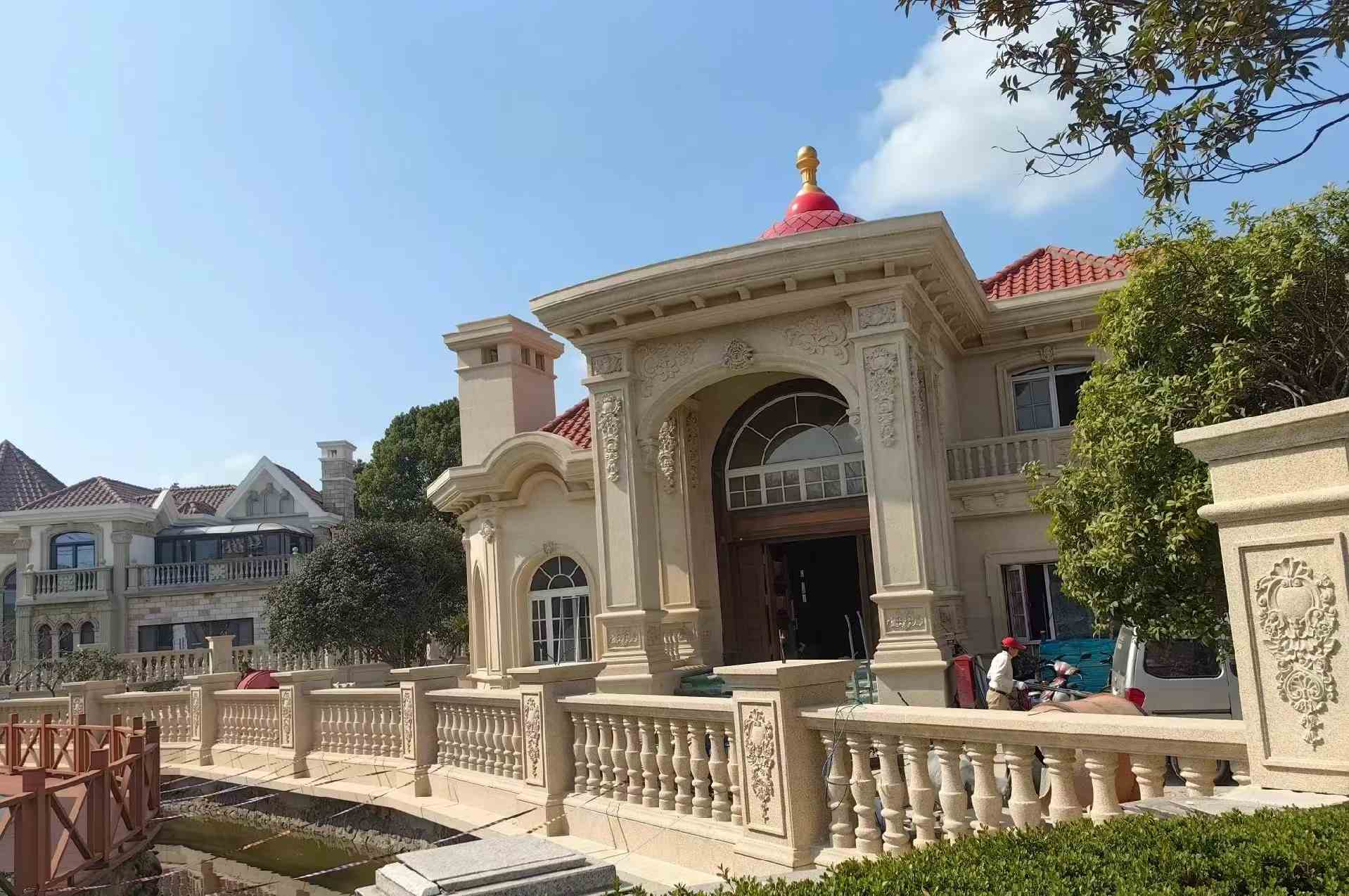 随州 黄金麻花岗岩欧式别墅