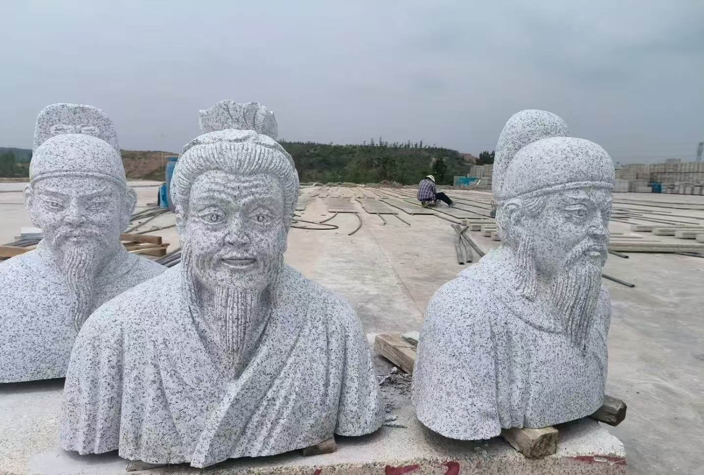 随州 白麻花岗岩石材人物立体雕刻