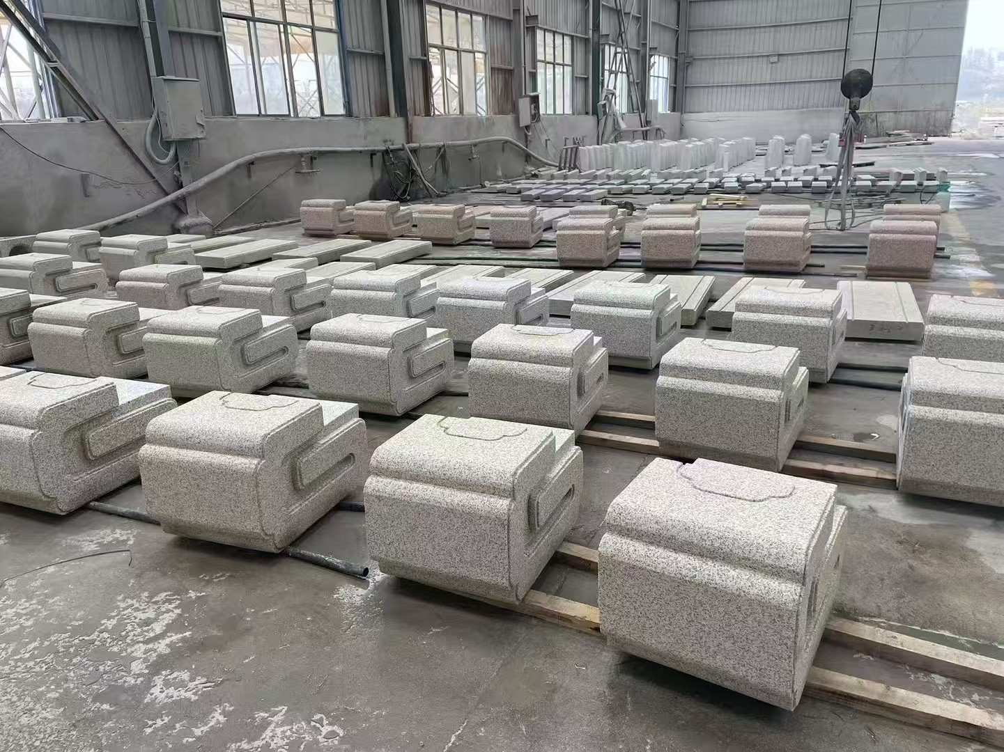 随州 白麻花岗岩异形加工-石凳，坐凳