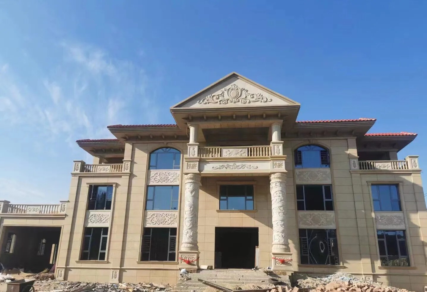 随州 黄金麻花岗岩别墅外墙干挂