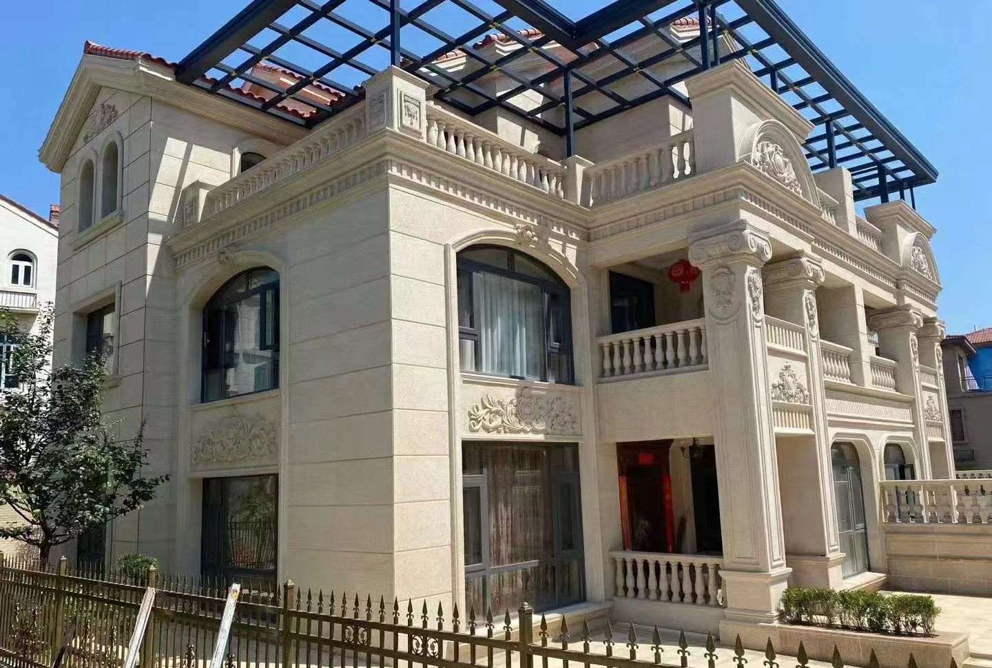 随州 黄金麻花岗岩荔枝面别墅外墙干挂